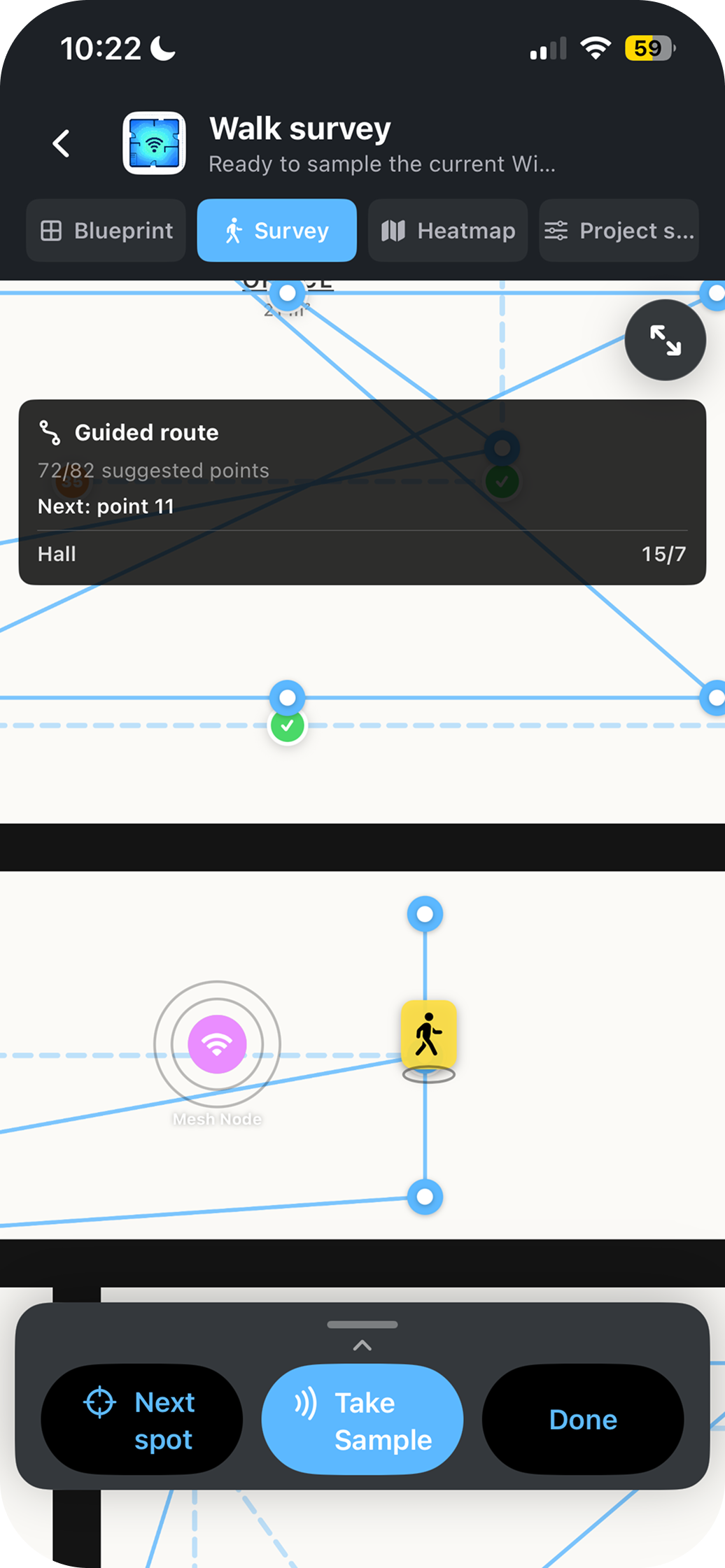 Walk survey mode